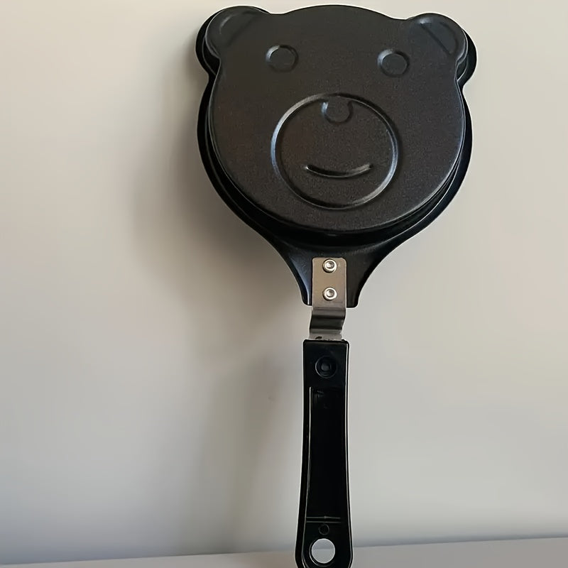 Hand Wash Only - Cute Cartoon Bear Design Non-Stick Cast Iron Mini Breakfast Skillet, Ideal for Eggs & Pancakes