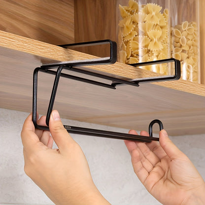 Under Cabinet Stainless Steel Paper Towel Holder for Kitchen, Tissue Roll Dispenser, No-Drill Wall Mount Organizer