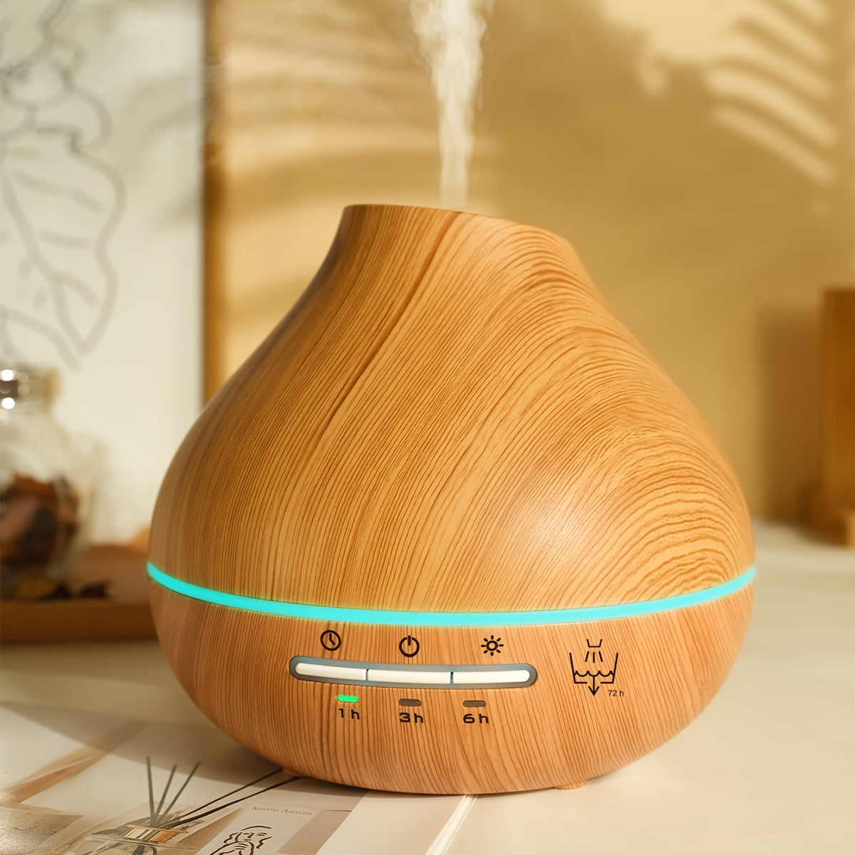 USB powered aromatherapy diffuser with auto shut-off, ideal for home or office use.