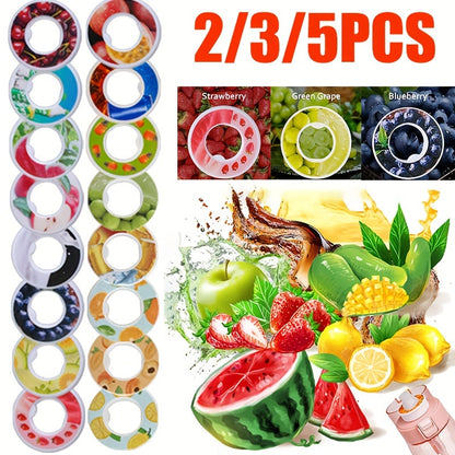 Scented fruit flavor extract rings in 2/3/5pcs that change smell when used to enhance water