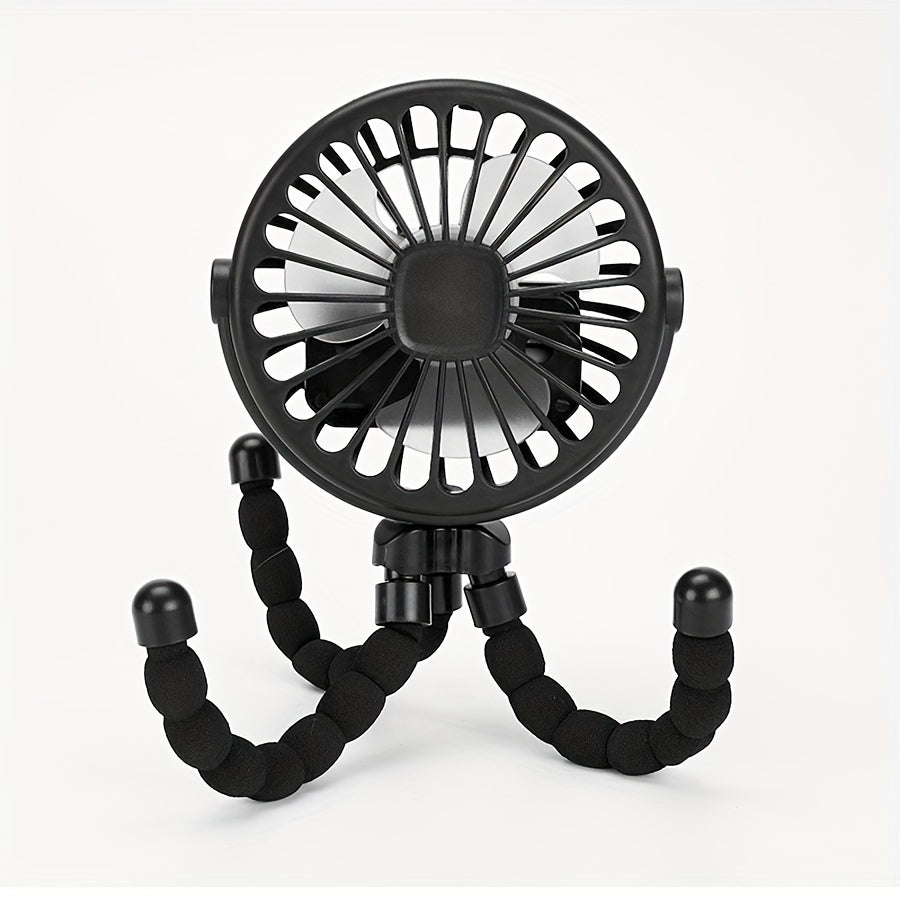 Rechargeable USB Fan in the Shape of an Octopus, Portable Mini Fan with Multiple Modes, Extended Battery Life, and Silent Operation