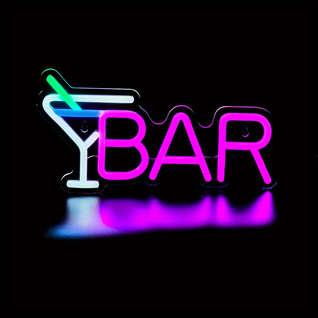 Vibrant Pink LED Neon Sign with Cocktail Glass Illustration - USB Powered, Wall-Mountable for Home Bars, Parties, Weddings & Celebrations