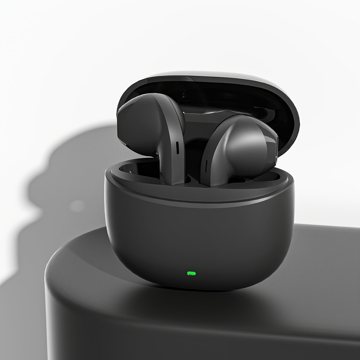 Wireless earphones with dual mic for noise reduction, fast pairing, and long standby time.