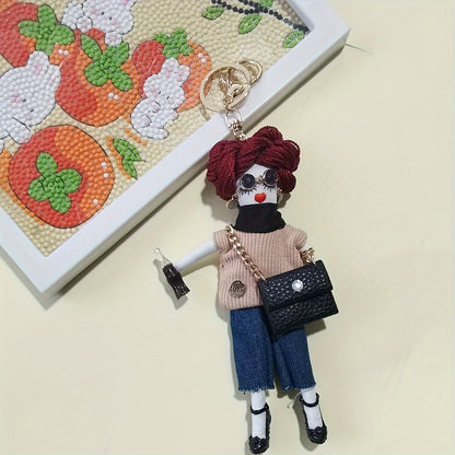 Fashion Doll Keychain Cute Cloth Key Chain Ring Bag Backpack Charm Car Key Pendant - a perfect gift for women for daily use.