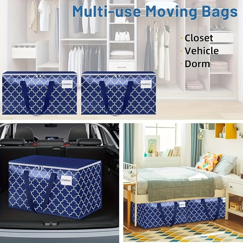 Large 1PC capacity moving bag that collapses for easy storage. This heavy-duty bag features strong zippers and handles, with a bearing capacity of up to 20.0KG. Ideal for saving space and transporting belongings, this sturdy bag is a great alternative to