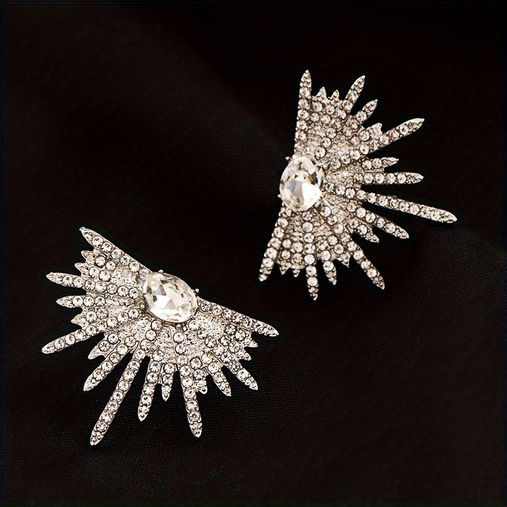 Elegant earrings with shiny wing design, perfect for parties and holidays, ideal as a jewelry gift for women.