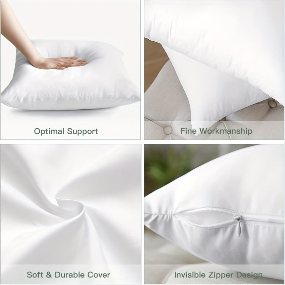 4 square cushion inner pillow inserts, soft and fluffy. Great for Christmas, Halloween, or home décor on bed or sofa.