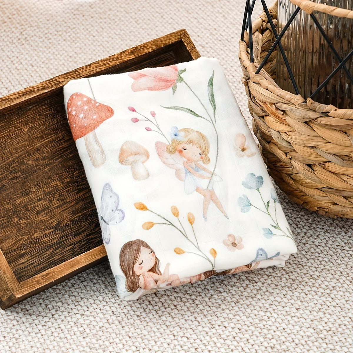 Soft bamboo muslin swaddle blankets designed for babies aged 0-3 years. Can also be used as a soft receiving bath towel. Hand wash with care to preserve the digital print gauze design. A must-have newborn essential.