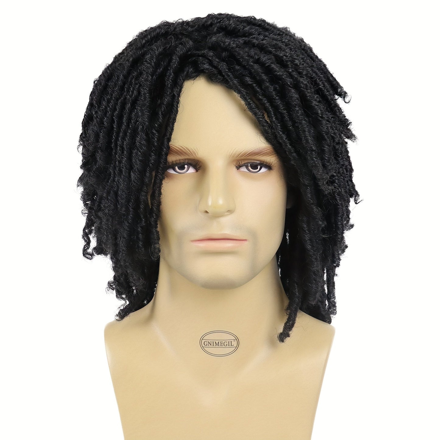 [Customer Favorite] Stylish Ombre Brown Afro Bob Wig for Men - Synthetic Dreadlocks with Heat Resistance, Natural Layered Style from GNIMEGIL