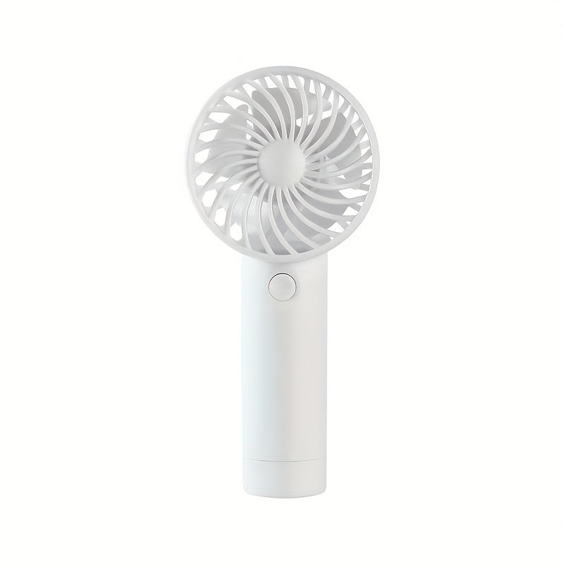 Ideal for both indoor and outdoor use, this portable handheld fan features a 3-speed setting and a 400mAh USB rechargeable battery. With a wearable electric design and button control, this mini fan is made of durable plastic material. It makes the