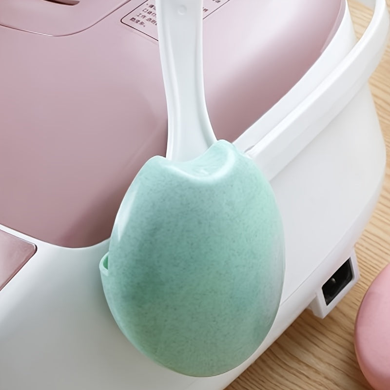 Rice Spoon Holder with Suction Cup - Made of Non-Electric Material with Unique Features, Convenient Kitchen Storage Rack for Rice Spatula - Size: 8.99x3.0cm