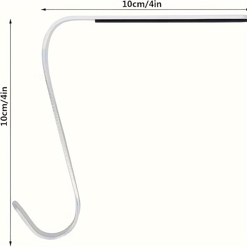 Металлический держатель для рождественских чулок с длинным нескользящим крючком, идеально подходит для каминных полок - серебристая отделка