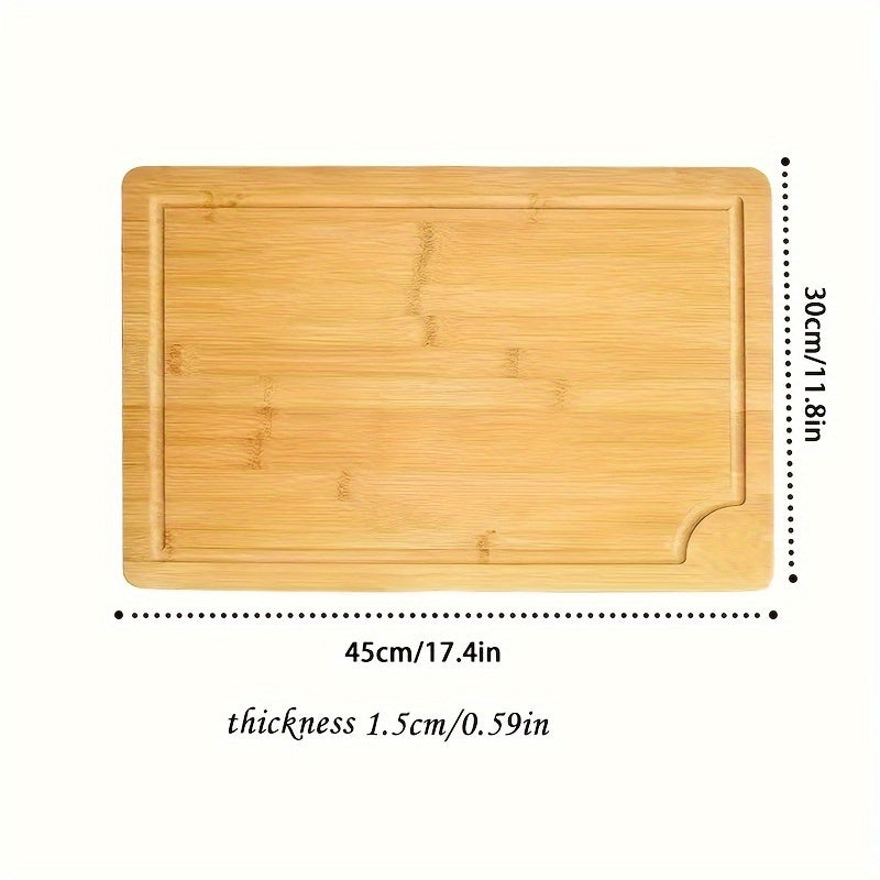 Set of 3 Bamboo Cutting Boards with Juice Grooves - Sturdy, Long-lasting Chopping Boards for Meat & Vegetables, Convenient Handle for Easy Use - Ideal Kitchen Gift