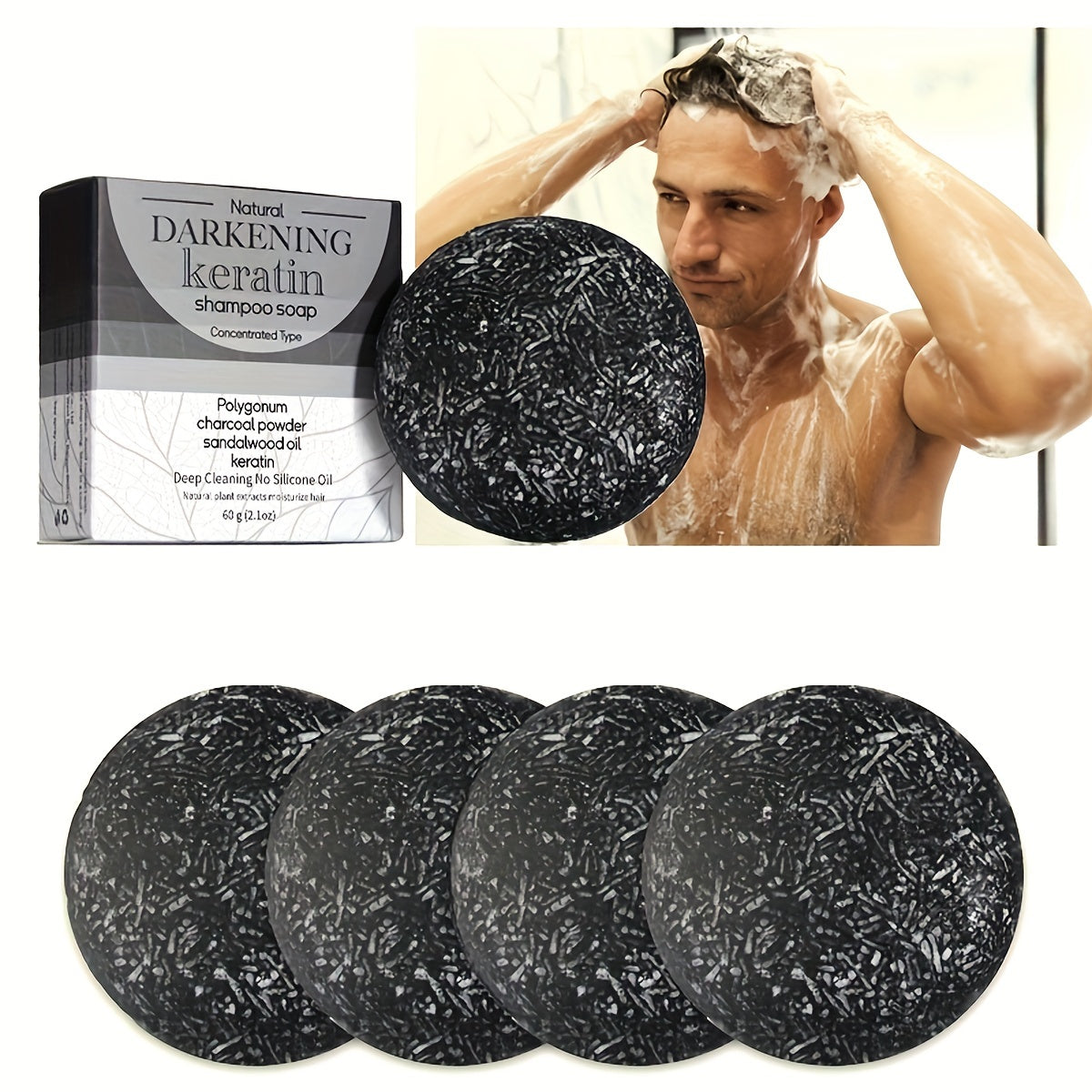 Black Soap, Egg White, Black Hair Soap, Polygonum Multiflorum Soap, Men's Gray Hair Reversal Soap