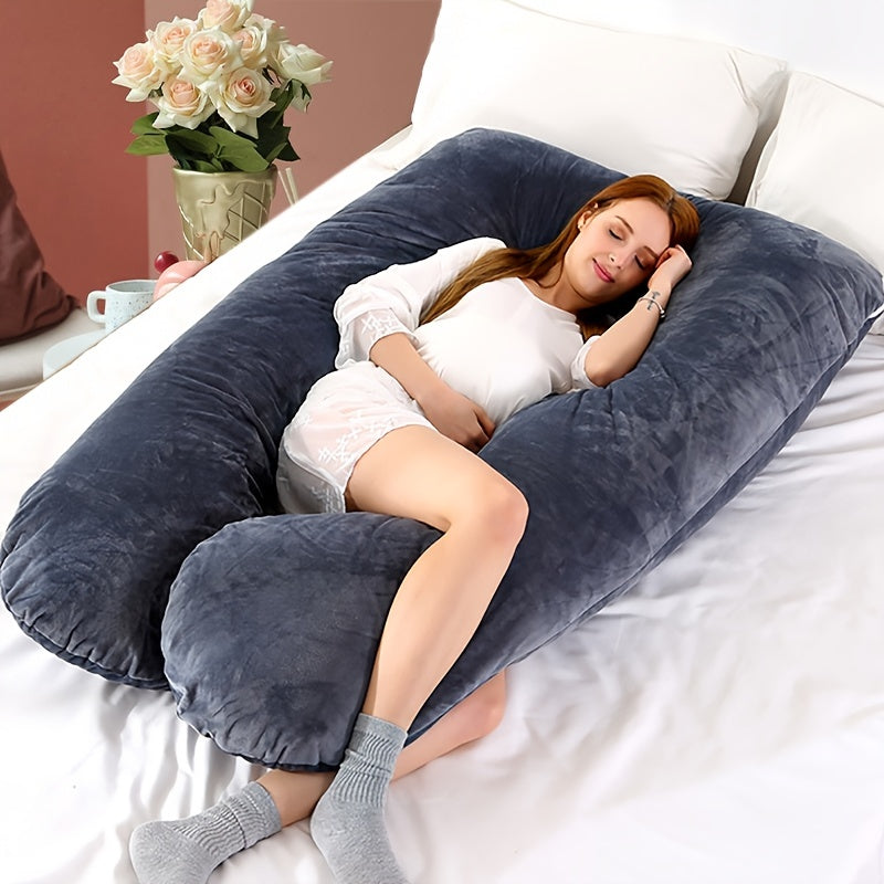 U-shaped Pregnancy Pillow with Generous Filling, Cushioning, Waist Support, and Side Sleeping Functionality