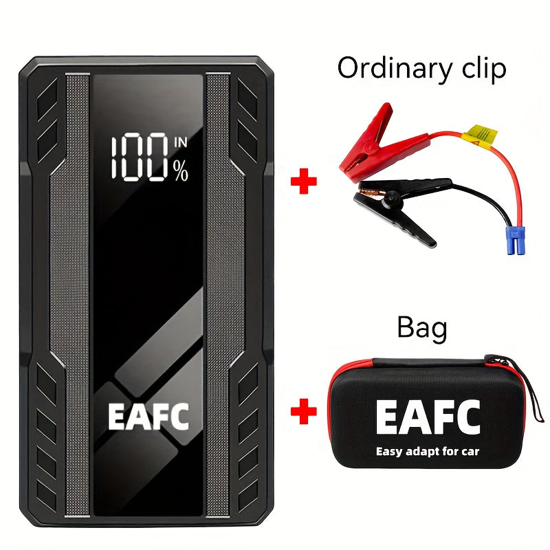 EAFC 1200A Portable Car Jump Starter with USB Type-C Rechargeable, LED Lighting, Digital Display for 3.0L Petrol & Diesel Engines - Emergency Auto Starting Device.