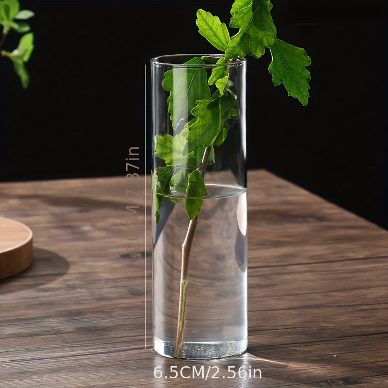 1 piece minimalist clear glass flower vase for floral wedding decor.