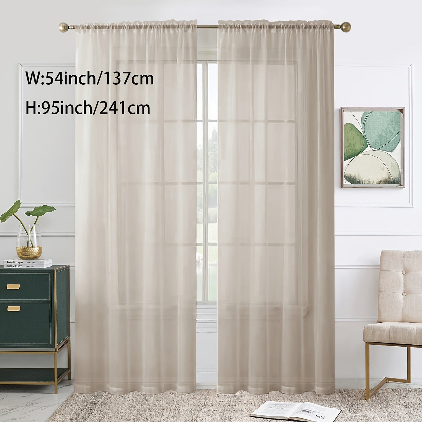 Add a touch of elegance to your kitchen, bedroom, or living room with this single panel sheer curtain. Perfect for letting in natural light while still providing privacy. Features a rod pocket design for easy hanging. Enhance your home decor with this