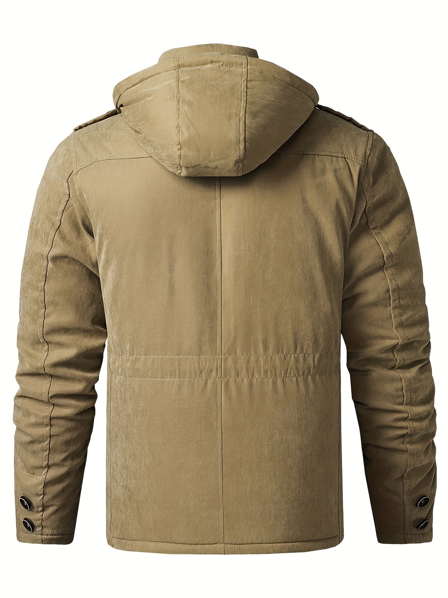 Men's Thick Hooded Winter Jacket with Multiple Pockets