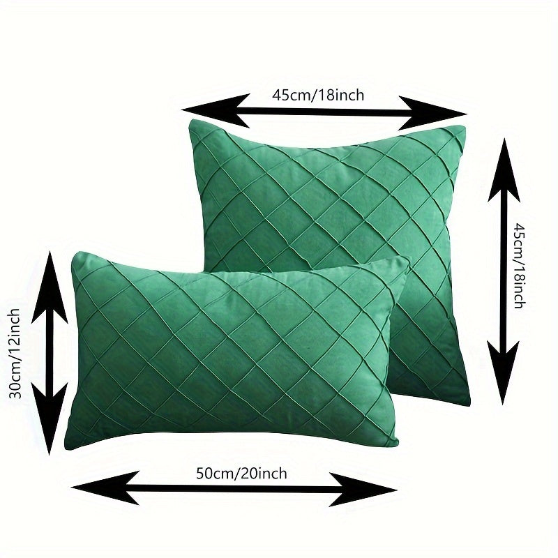 Luxury Nordic Quilted Throw Pillow Cover with Elegant French Style in Soft Suede Fabric. Features Invisible Zipper and is Machine Washable. Ideal for Modern Living Room Decor. Available in Square and Rectangle Sizes.