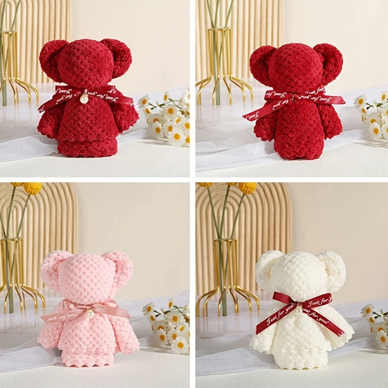 Set of 20 cute teddy bear towels with tote bag, perfect for weddings, birthdays, Mother's Day, gifts, back-to-school, and Christmas.