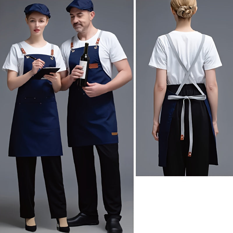 Waterproof and stain-resistant restaurant apron with pockets, perfect for both men and women. Ideal for use in coffee bars, restaurants, and as versatile waterproof work attire around the waist.