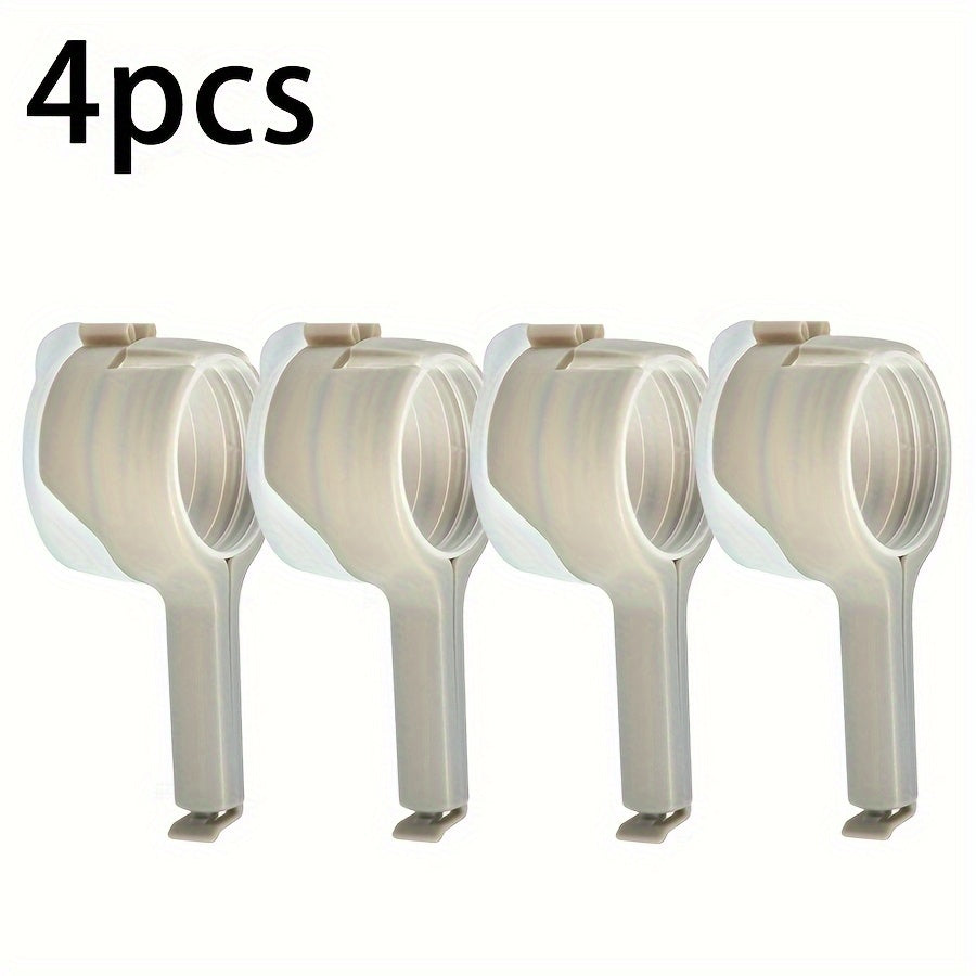 Set of 4 Seal Pour Bag Clips with Spout for Kitchen Storage - Plastic Clamp Sealers for Snack Bags, Cereal, Pasta, and Pantry Organization