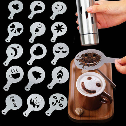 Set of 16 Coffee Latte Molds - Easily Make Frothy Coffee Beverages in the Comfort of Your Home