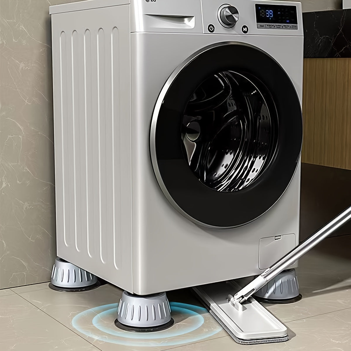 4 Anti-Vibration Pads for Washing Machines - Non-Slip, Shock Absorbing, Noise Reducing, Moisture-Proof Base for Appliances.