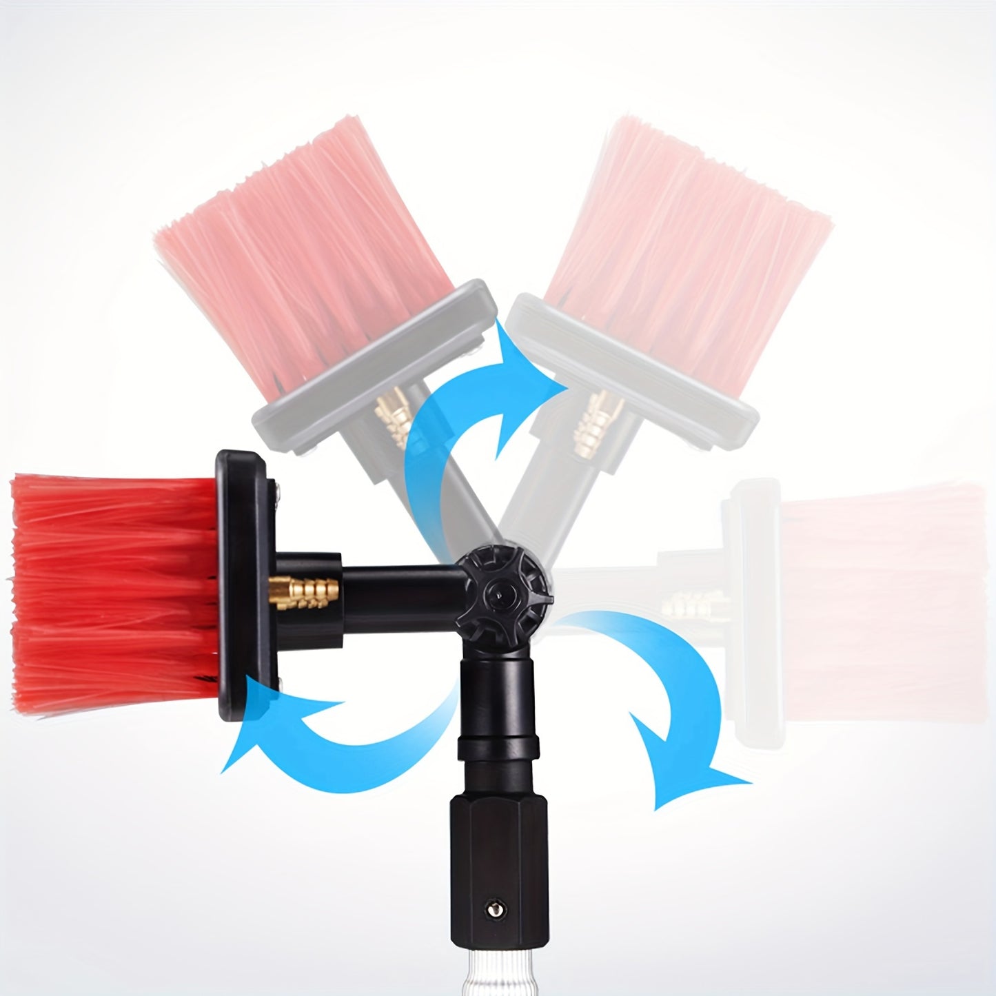 Solar panel cleaning brush set with water flow, uncharged power mode, plastic material, portable telescopic extension pole, multifunctional spray water, easy assembly and disassembly. Solar