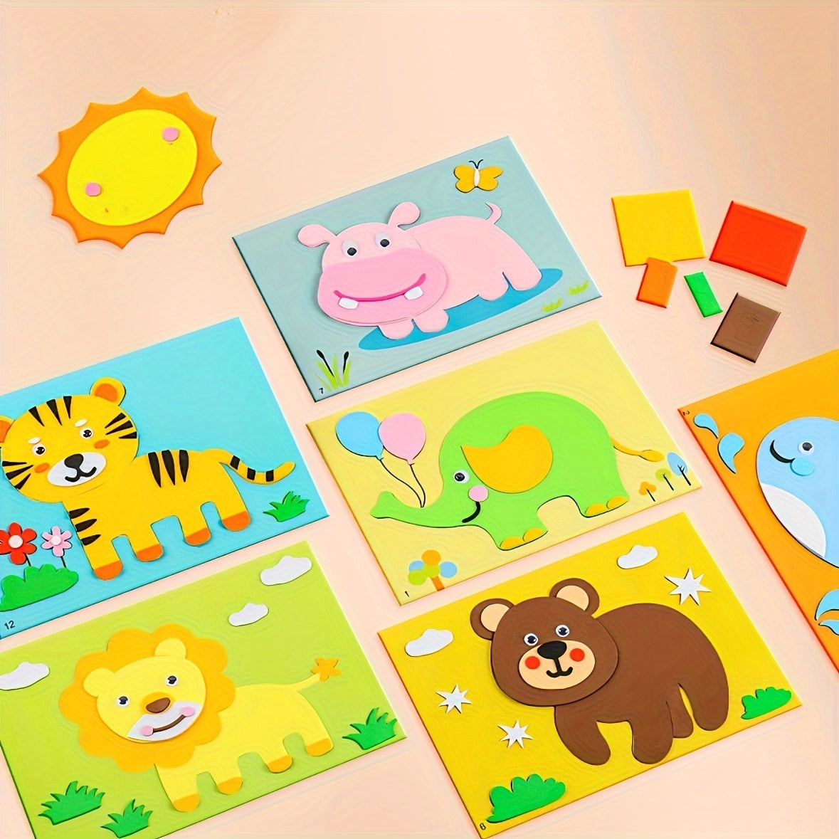 Handmade DIY 3D Stickers, various patterns, for educational or holiday gifts.