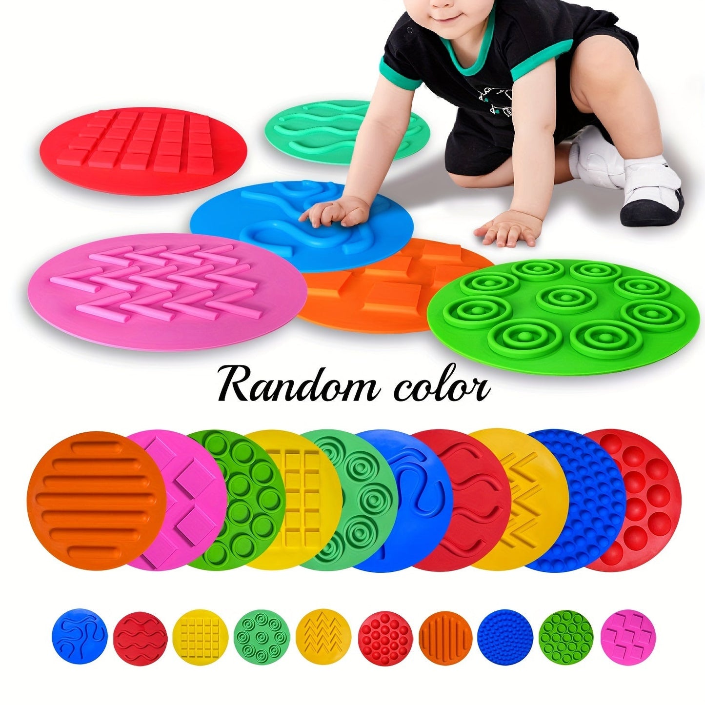 Educational Waterproof Silicone Floor Mats for Playtime - Enhance Sensory Development with Matching Games and Stimulation Circles, Perfect for Calming Activities and Early Learning. Ideal for Children with Autism and Processing Difficulties.