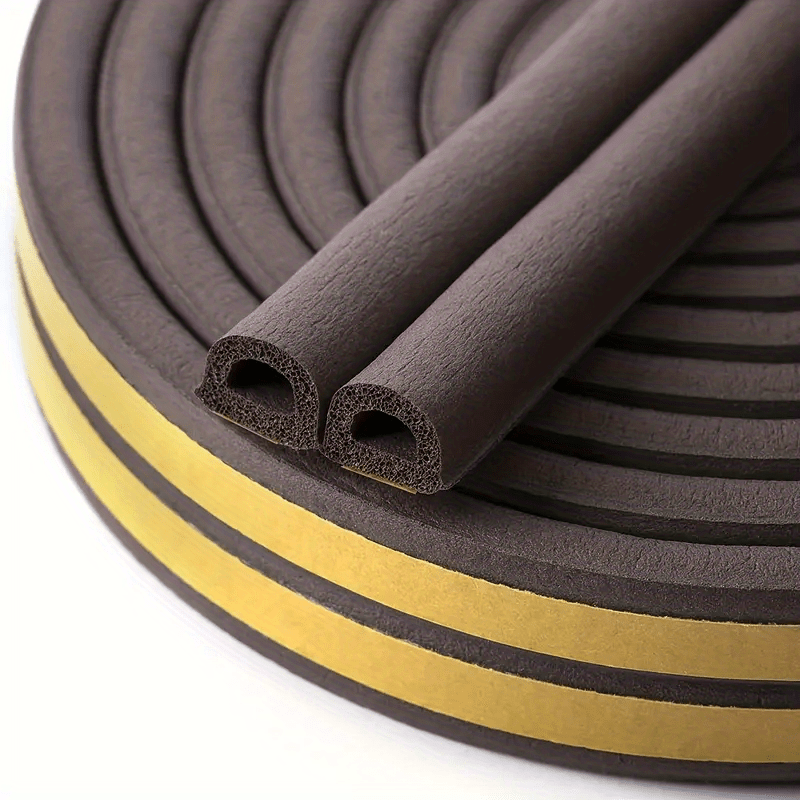 5.97m Weatherproof Door & Window Seal Strip - Self-Adhesive Rubber Insulation for Collision Prevention and Home Decor