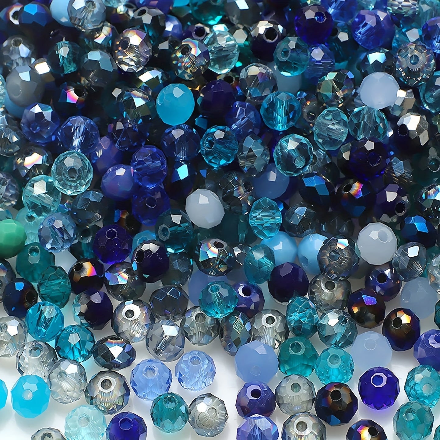 500 pieces of imitation crystal glass beads, measuring 4mm and featuring a faceted round design. These spacer beads come with a hole, perfect for creating your own bracelets, necklaces, earrings, and other DIY jewelry crafting projects.