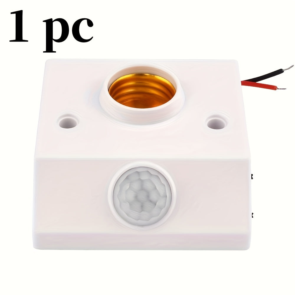 1/2 pcs LED automatic human body infrared IR sensor lamp holder with E27 base and PIR motion detector.