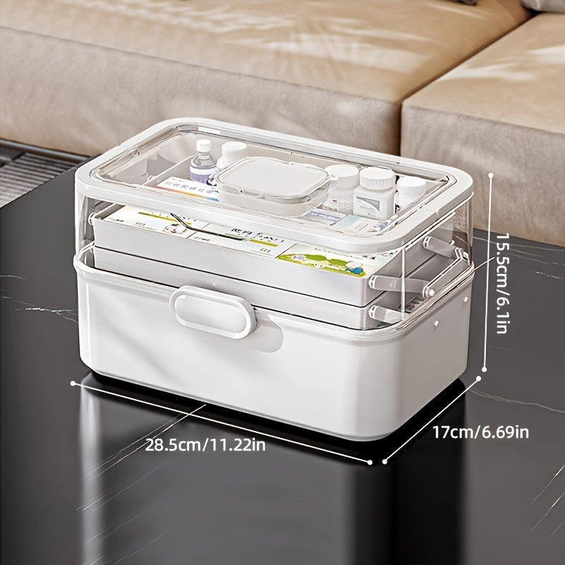 Small/Medium/Large Foldable Plastic Storage Box for medications, home and travel storage. Lightweight, easy-to-clean design with multiple layers. Ideal for storing medicine, office