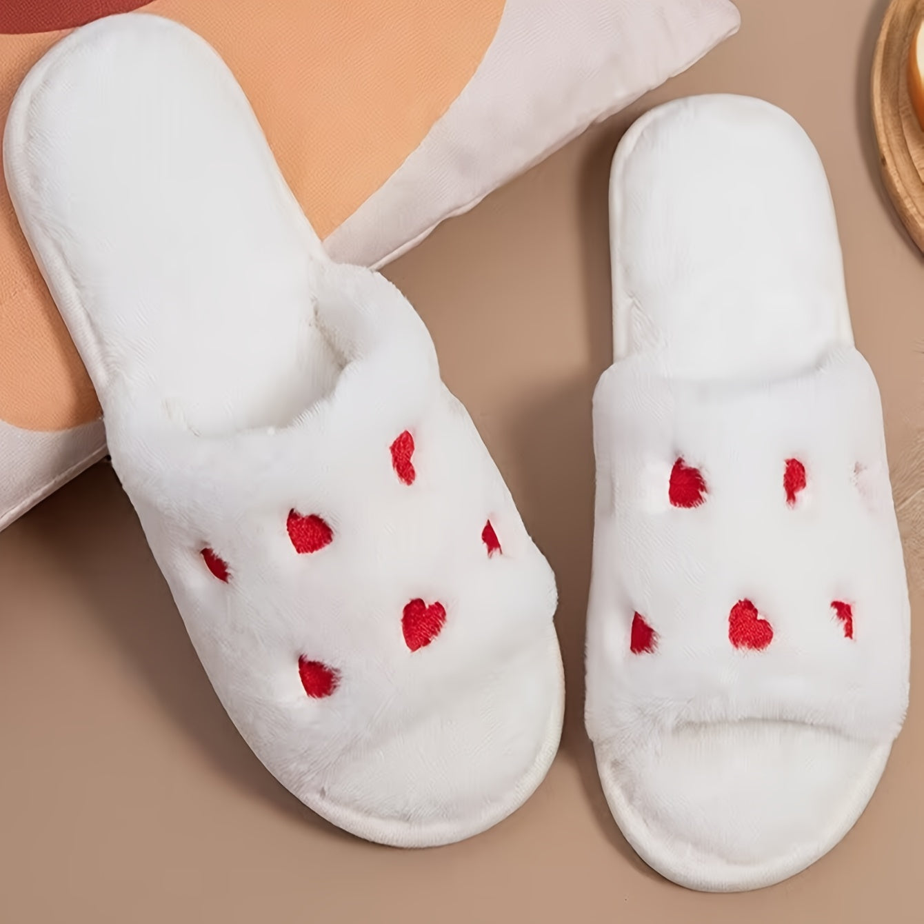 Cozy Open Toe Plush Slippers for Home