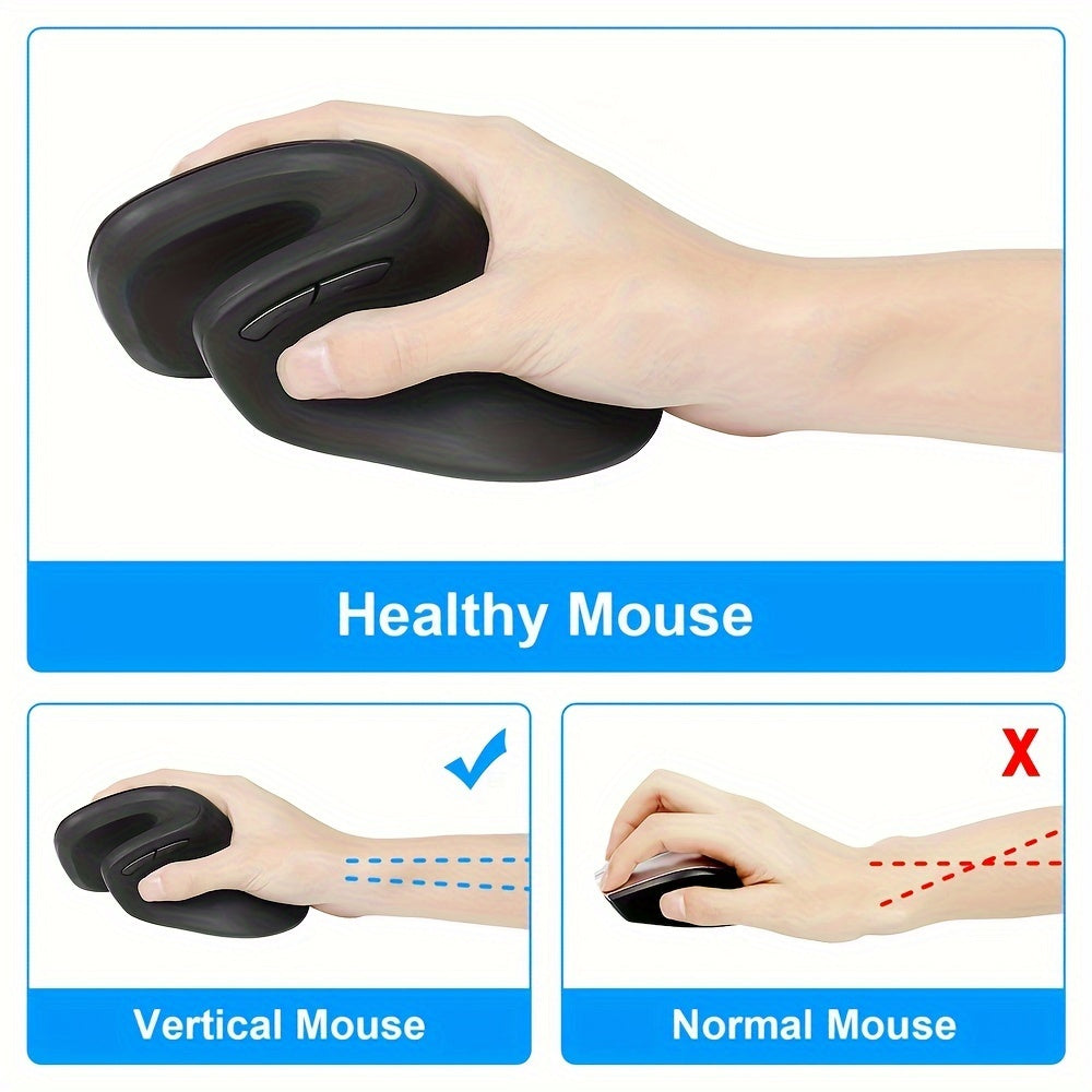 Battery-powered ergonomic wireless mouse designed for gaming and compatible with Windows XP for use with PC or laptop in a home office.