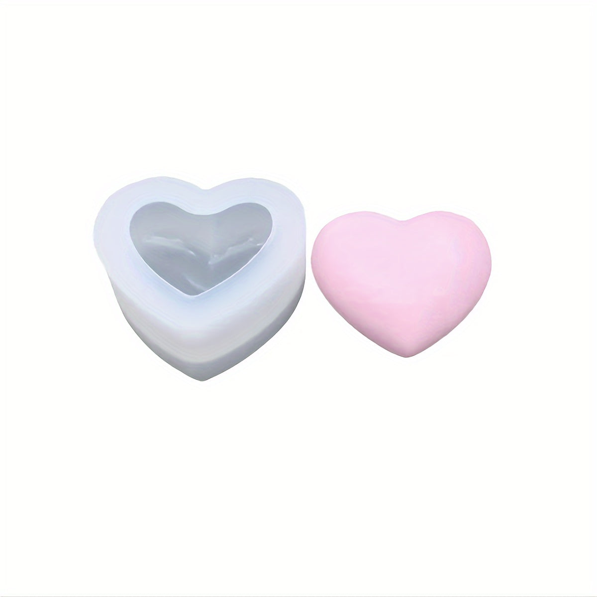 Two Love Heart Shaped Fondant Molds, 3D Silicone Mold Set for Candy and Crafts, Perfect for DIY Cake Decorating, Baking, and Kitchen Accessories, ideal for Valentine's Day Decorations.