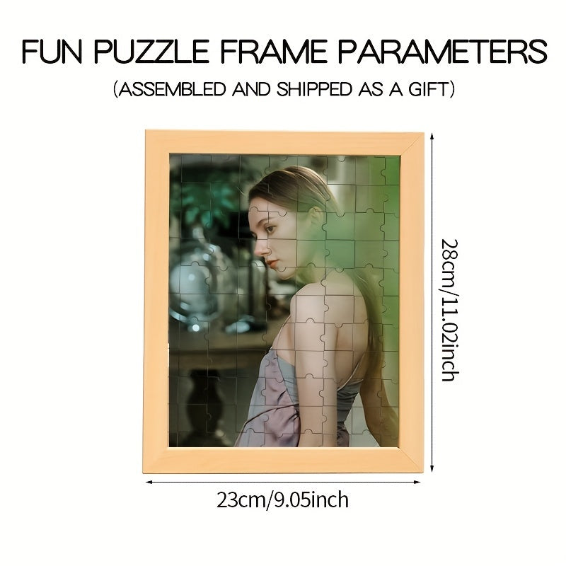 Custom Personalized Photo Puzzle Frame: Unique Jigsaw Gift for Couples, Anniversaries, and Special Occasions - High Quality Printing on Wooden Frame