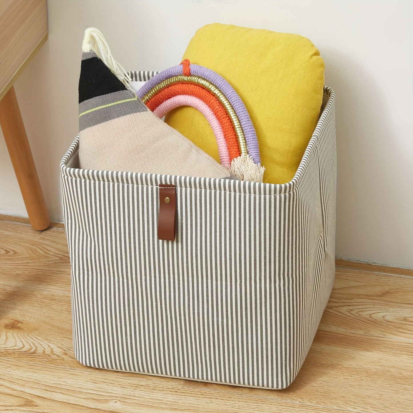 Foldable Cotton and Linen Storage Box - Perfect for Underwear, Clothes, and Toys - Square Laundry Basket that is Easy to Clean and Organize