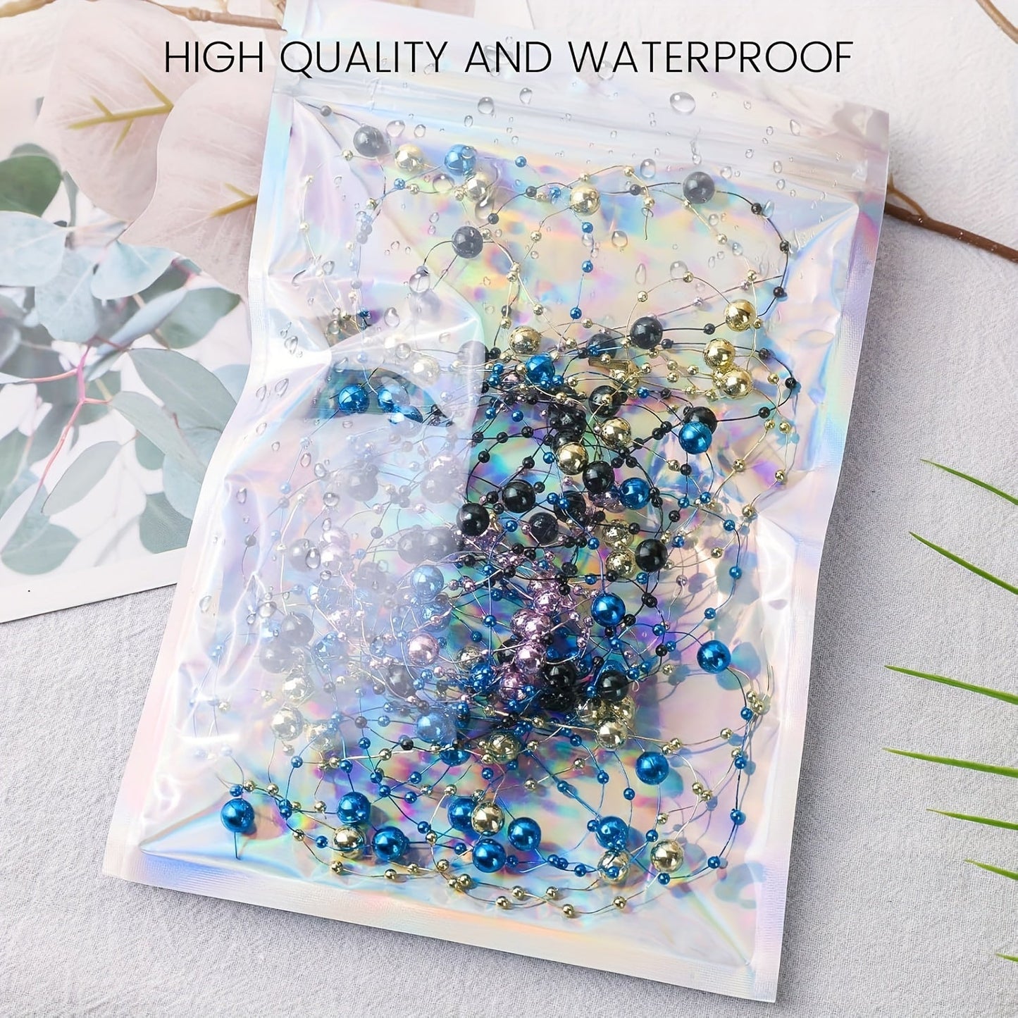 Holographic Zipper Bags with Clear Windows - Pack of 50 - Sealed, Odor-Proof Storage Solution for Cosmetics, Jewelry, and Small Items - Perfect for Small Businesses and Organizational Use