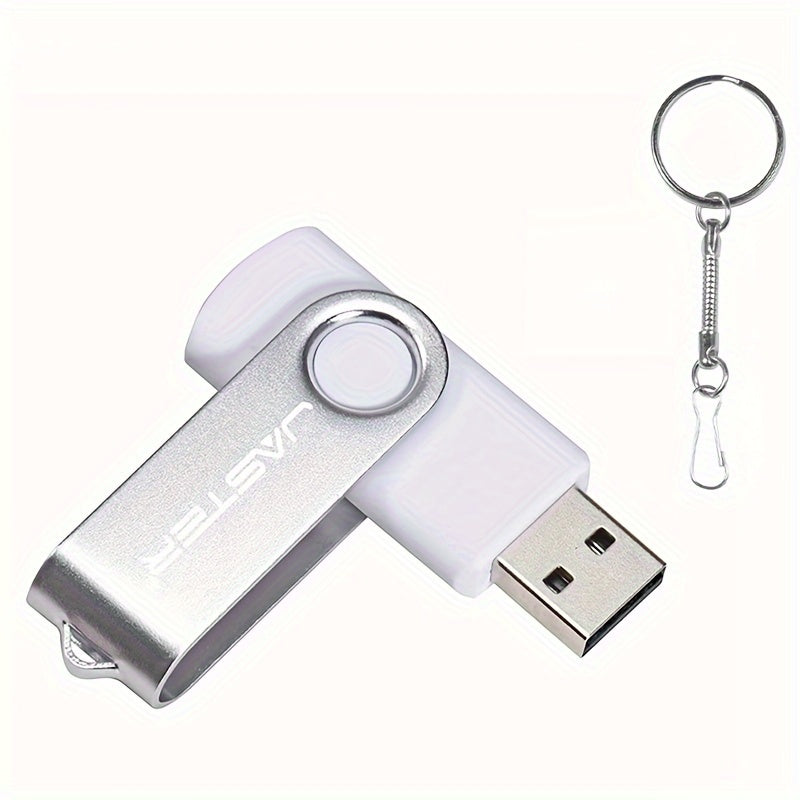 JASTER 128GB High-Speed USB 2.0 Flash Drive with Rotatable Metal Memory Stick, Keychain, and Bright Colors - Perfect for Business Gifting