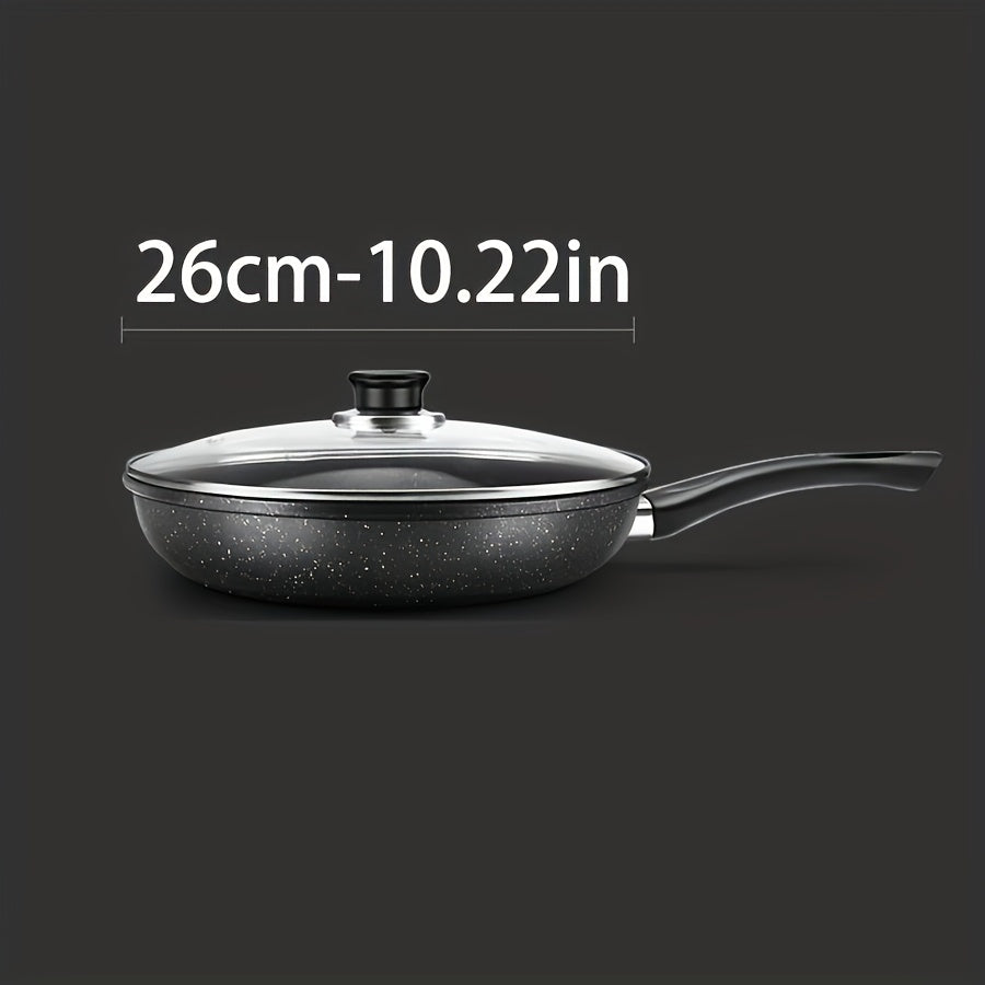 Set of 3 Maifan Stone Non-Stick Cast Iron Cookware Pieces, Suitable for All Stove Types, Hand Wash Only, Comes with Lid - Must-Have Kitchen Set