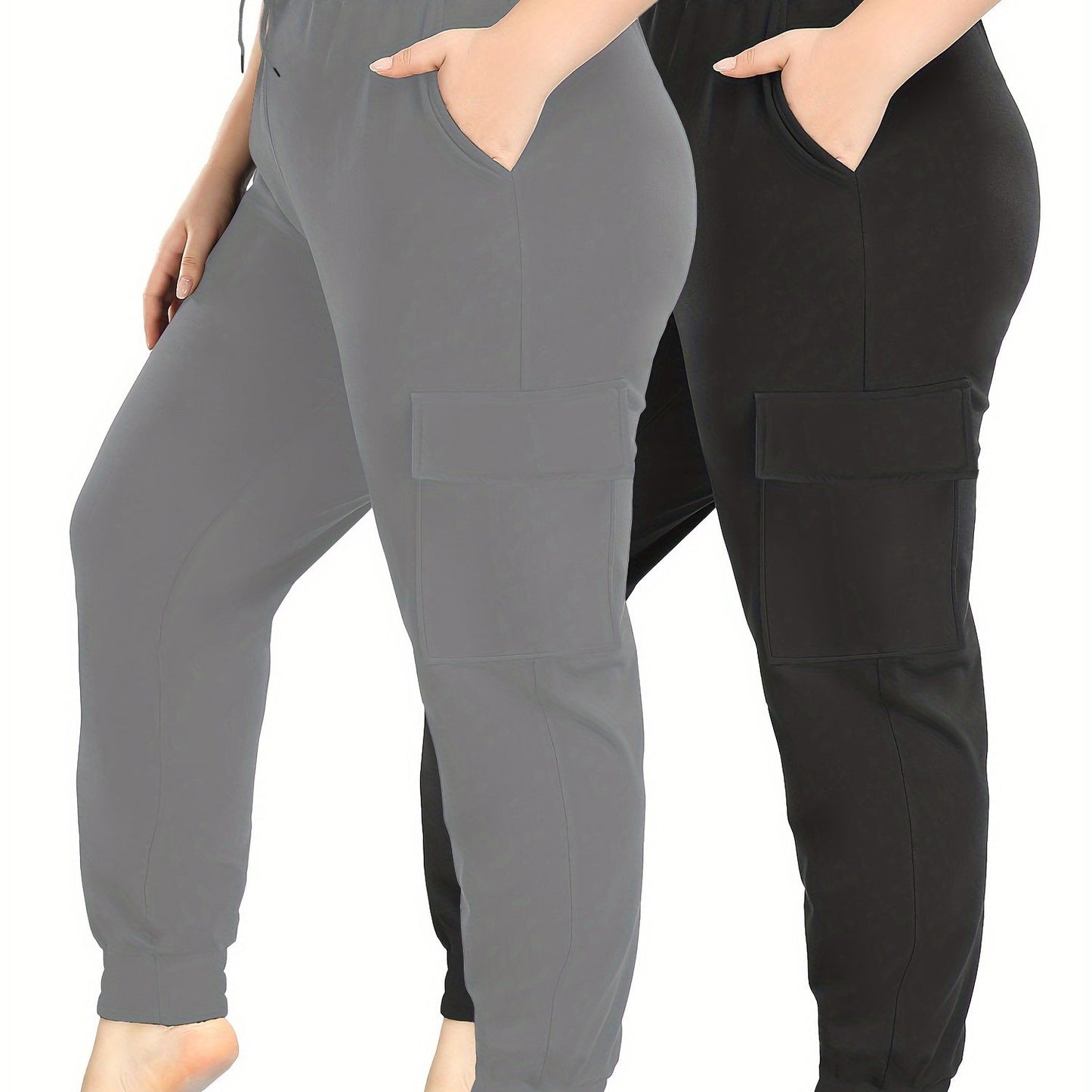 2 Plus Size Drawstring Pocket Work Pants from the New Spring/Summer Collection