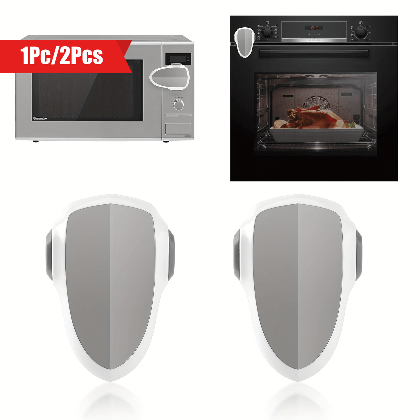 1 or 2 pieces of 180-degree Rotatable Oven Locks, providing safety for Ovens, Steamers, Microwaves, and other appliances