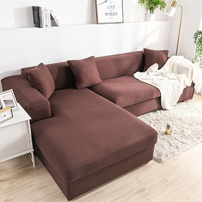 Modern sofa cover with non-slip elastic band, machine washable, made of 95% polyester and 5% spandex. Compatible with various sofa sizes, no printing, stitched craftsmanship, fabric weight of 100-120 g/m².