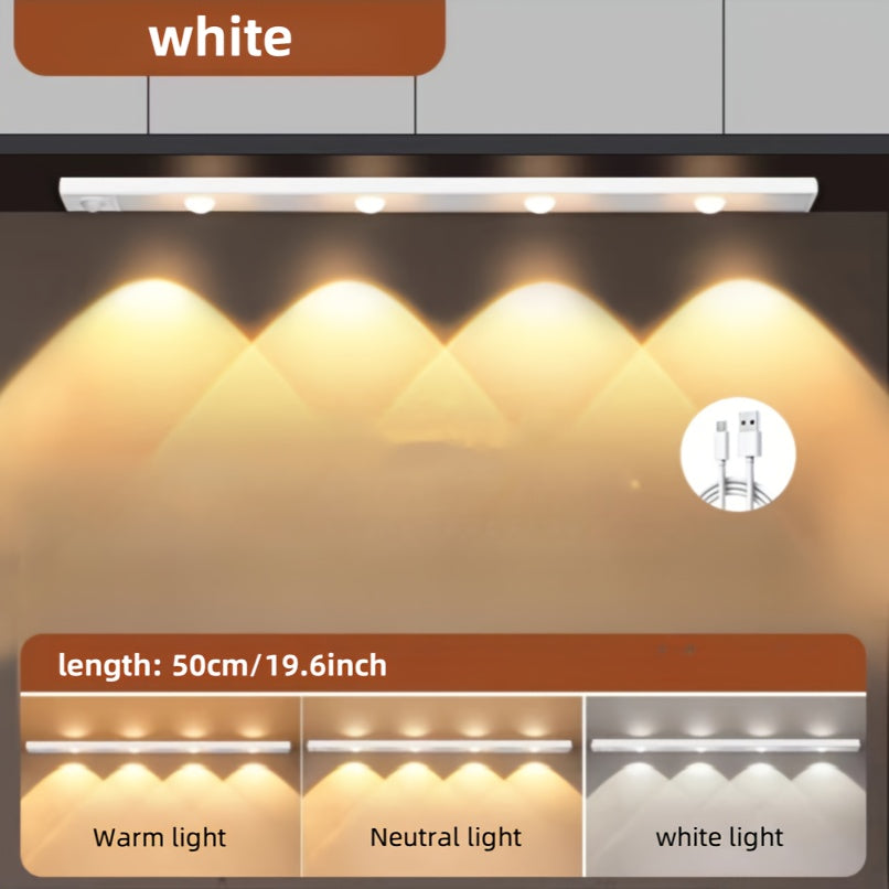 Wireless LED motion sensor lights for use in various spaces, no wiring needed.