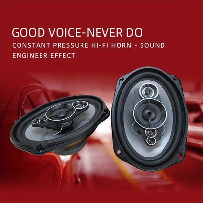 Set of 2, 15.24X22.86 cm (2X1200W) 5-Channel Coaxial Speakers for High Fidelity and Car Upgrades.