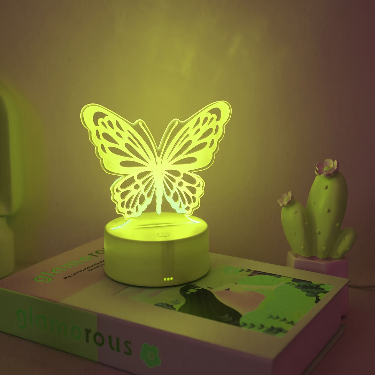 1 LED lamp with 3D butterfly night light, ideal for bedroom, home, desktop, Christmas decor, fancy lighting, and birthday gift.